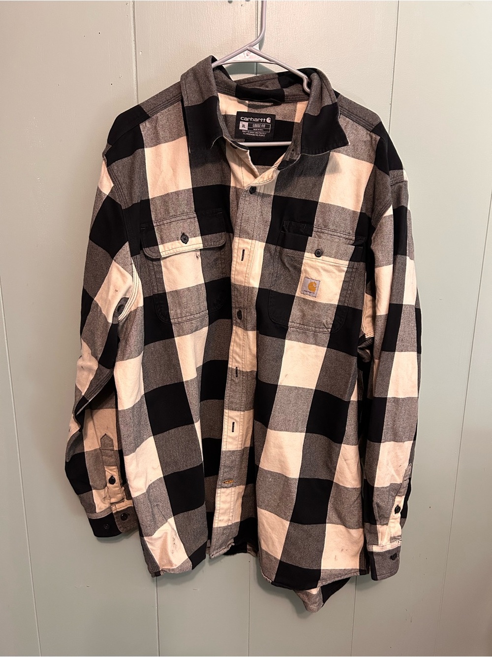 Carhartt Men’s Black & White Buffalo Plaid Shirt Jacket